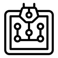 Electronic microchip circuit board computing technology icon vector
