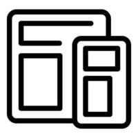 Website design process being presented on different devices vector