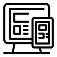 Web developer creating responsive website design for desktop and mobile vector