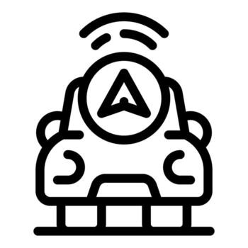 inteligente coche enviando ubicación señal utilizando GPS navegación sistema vector