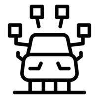 Self driving car using sensor system icon outline vector