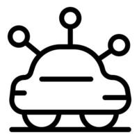 Autonomous self driving vehicle using wireless network icon vector
