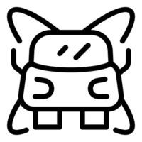 Autonomous driverless vehicle using artificial intelligence icon vector