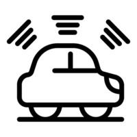 Autonomous self driving vehicle using sensor signals icon vector