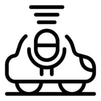 Futuristic high speed monorail train moving on rails icon vector