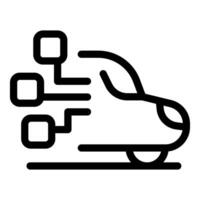 Driverless self driving autonomous car icon showing artificial intelligence technology vector