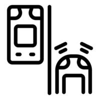 Smart home controlling temperature with mobile app icon vector