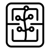Smart farm technology monitoring plant growth icon vector