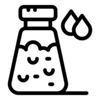 This icon depicts a chemistry experiment with a bubbling solution in a lab flask vector