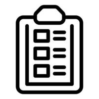Clipboard showing checkboxes representing taking survey or exam vector