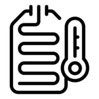 Underfloor heating system with thermostat control icon representing warmth and comfort vector