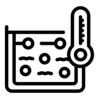 Laboratory thermometer measuring temperature changes during experiment with petri dish vector