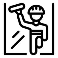 Window cleaner using squeegee cleaning service icon vector