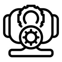 Web camera showing setting gear configuration icon vector