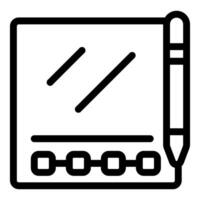 Digital notebook with stylus pen for note taking and digital planning vector