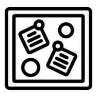 Project management board showing tasks and progress with magnets and notes vector
