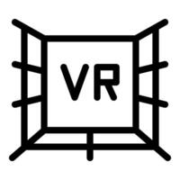 Vr room metaverse playing game simulation experience icon vector