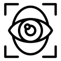 Eye recognition system scanning for identity verification vector