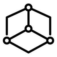 Simple icon of a blockchain network connecting dots vector