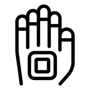 Hand using virtual reality touch screen interface icon vector