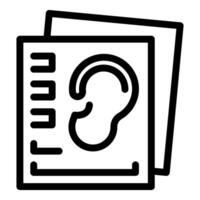 Icon of an audiogram, showing the results of a hearing test vector