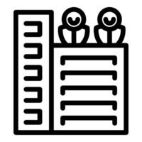 Two engineers standing on top of data center building vector