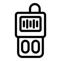 Walkie talkie icon showing communication device with antenna vector