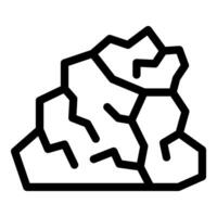 Large stone with uneven surface lying on ground modern simple design vector