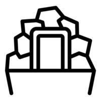 Mining machine extracting minerals from a deposit icon vector
