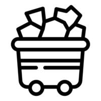 Mining cart full of stones for extracting minerals and ores vector