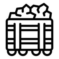 Mining cart full of coal being used in a mine vector