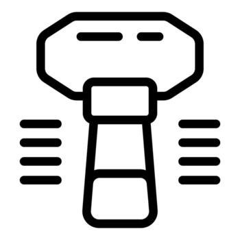 electrónico dispositivo exploración bar código con láser haz para inventario vector