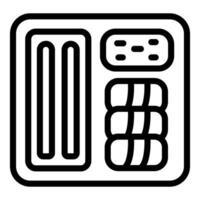 Line icon style illustration of a computer case representing building a pc vector