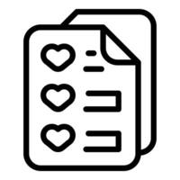 Wish list icon showing desired items or experiences vector