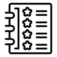 Notepad with stars showing customer feedback rating for a service or product vector