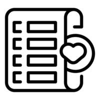Wish list with heart representing beloved dreams coming true vector