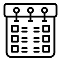 Wall calendar icon showing days of month for scheduling and appointments vector