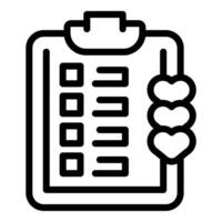 Clipboard with checklist and hearts representing prioritized tasks for efficient workflow vector