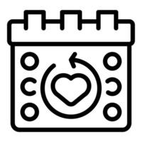 Calendar showing recurring medical checkup appointment for a healthy heart vector