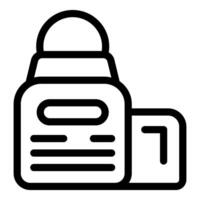 Line icon of a retro camera taking a picture with flash on vector