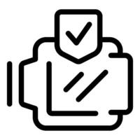 Engine security system showing check mark for safe operation vector
