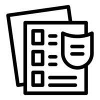 Shield protecting important documents for secure storage vector