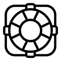 Lifebuoy floating in a square shaped swimming pool vector