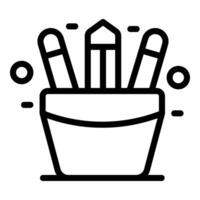 Pencils and pens standing in a pot on a desk organizing workspace for inspiration vector