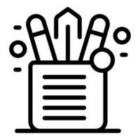 Pencils and up arrow popping out of box symbolizing new ideas vector