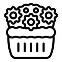 Gears growing from basket showing innovation concept vector