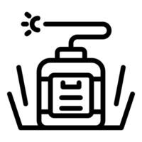 Spraying insecticide for mosquito repellent using fogging machine icon vector