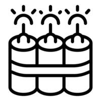 Three dynamite sticks connected with wires and flashing lights vector