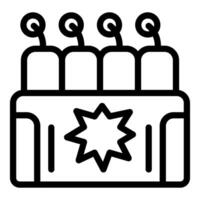 Set of four fireworks standing in a box ready to explode for a festive occasion vector