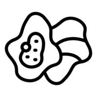 Simple black and white line art icon of an amoeba engulfing bacteria vector